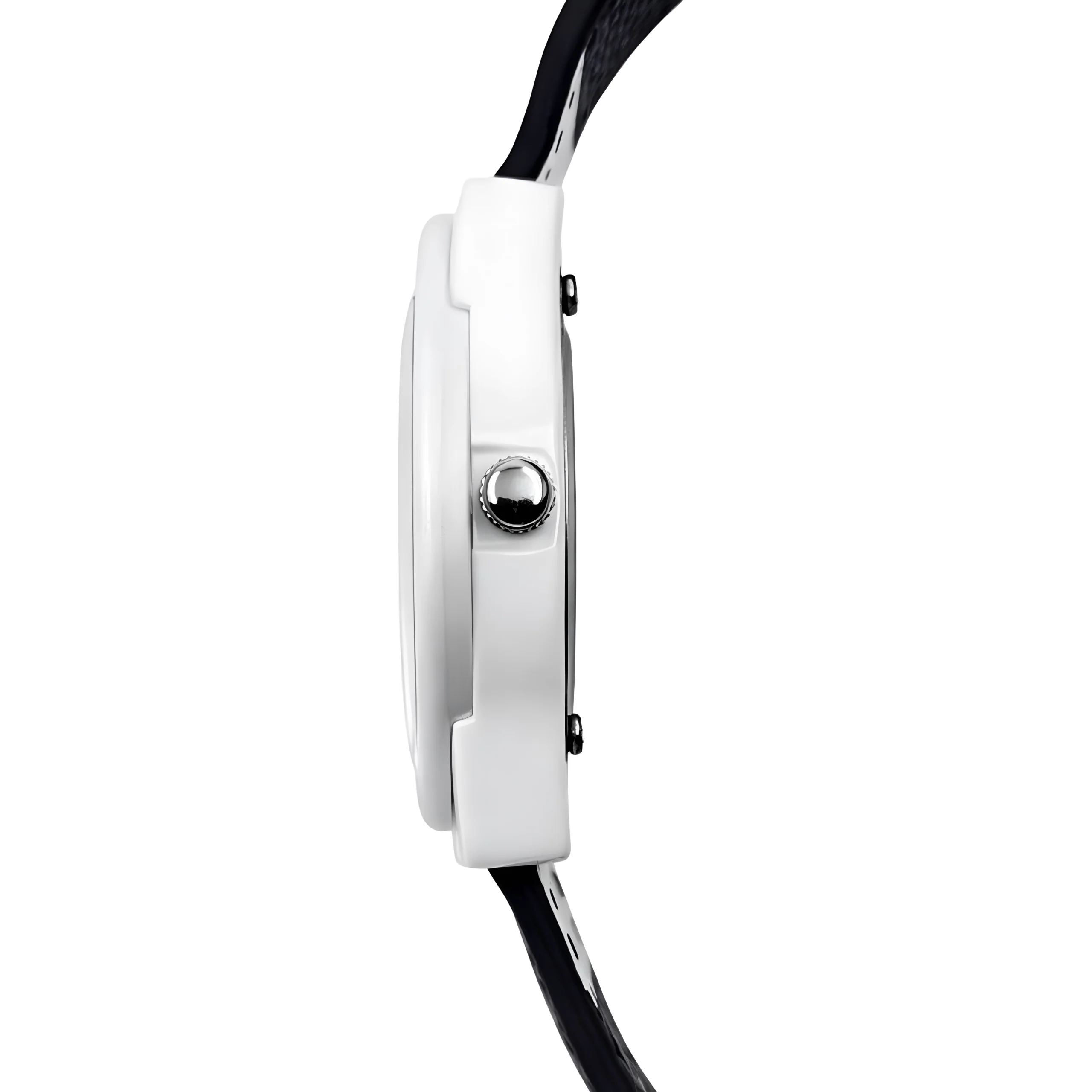 ECSTATIC – Diamond Design, Fibre Case, Leather Strap, White Dial, Kids Watch