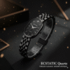 ECSTATIC Quartz Analog Black Oval Metal Watch For Women
