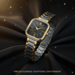 ECSTATIC Quartz Analog Green Dial & Silver and Gold Dual Tone Metal Strap Watch For Women