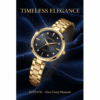 Metal 15 ECSTATIC Quartz Analog Round Blue Dial & Gold Metal Strap Watch For Women