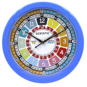 Learning Clock 12in Blue