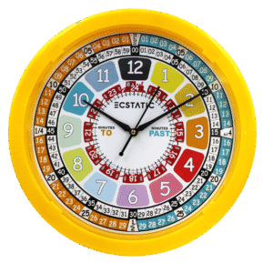 Learning Clock 12in Yellow
