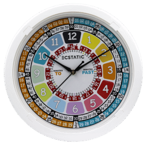 Learning Clock 12in White