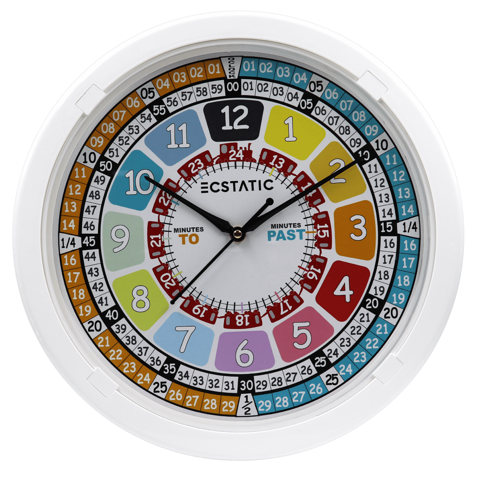 Learning Clock 12in White