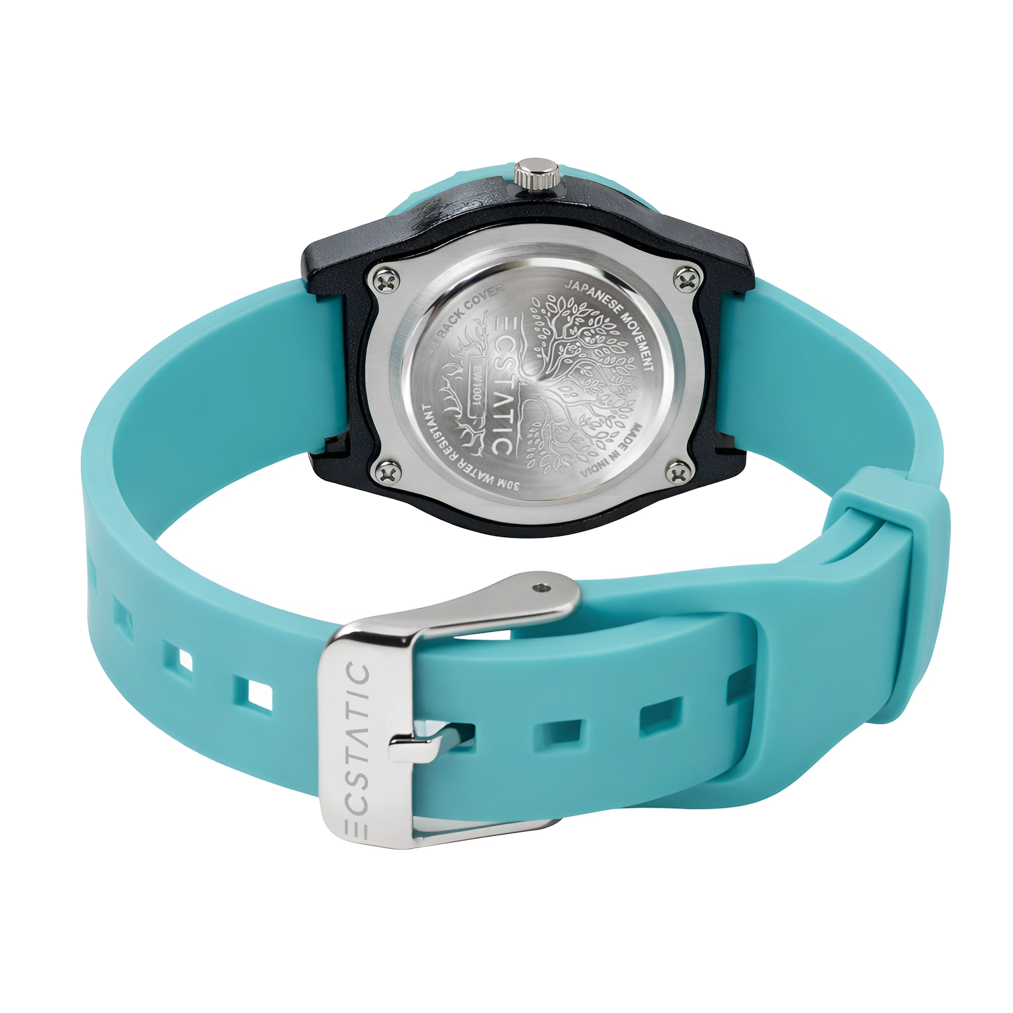 ECSTATIC-Bar Design, Fibre Case, Fibre Strap, Black Dial, Kids Watch