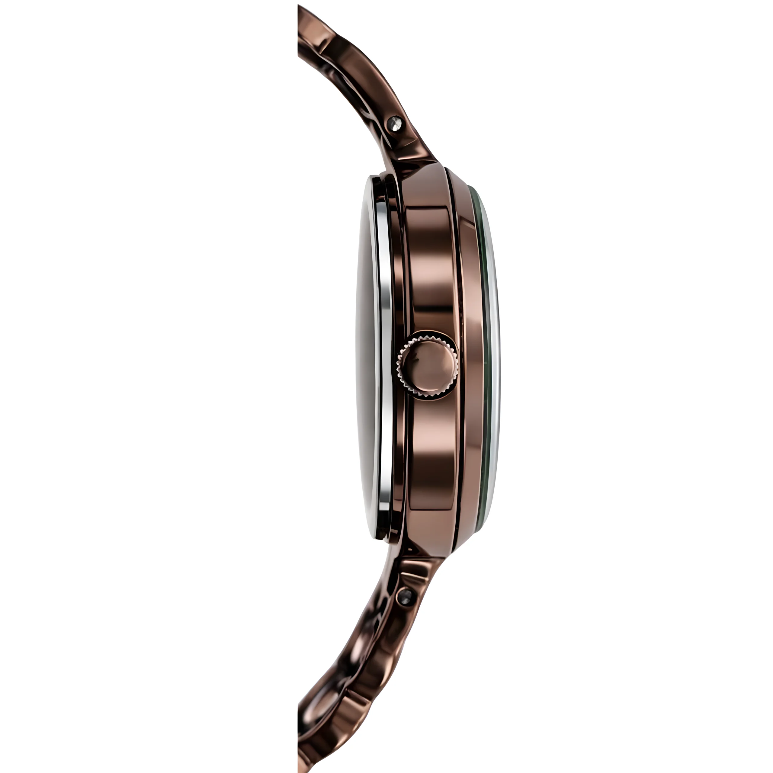 ECSTATIC - Dark gun colour, Metal case, metal band , Silver white dial, Women's watch