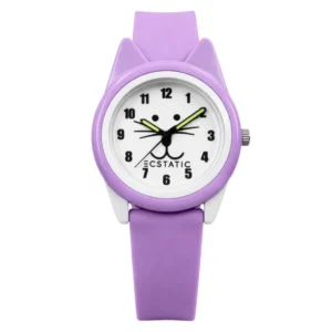 ECSTATIC – Cat Design, Fibre Case, Fibre Strap, White Dial, Kids Watch