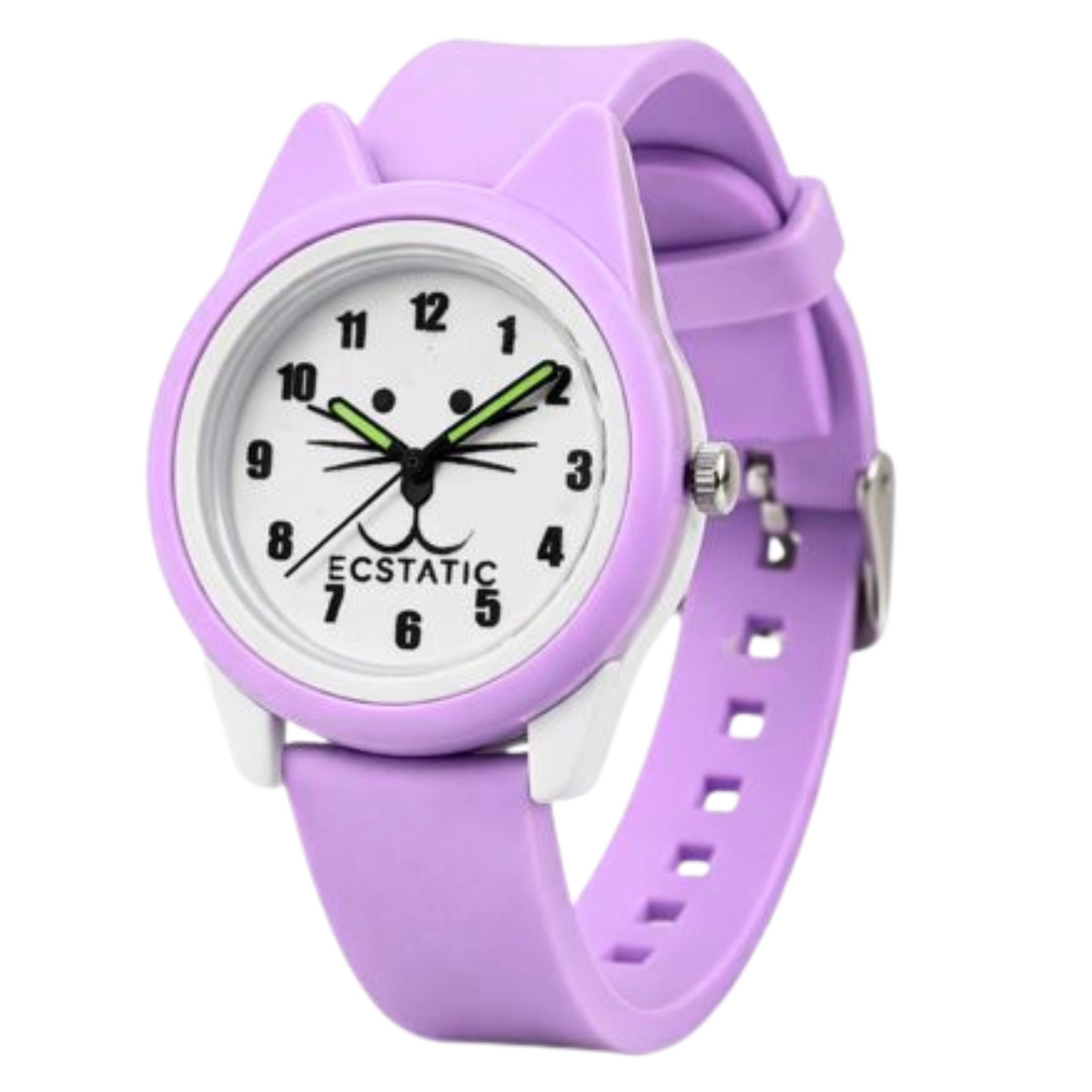 ECSTATIC – Cat Design, Fibre Case, Fibre Strap, White Dial, Kids Watch