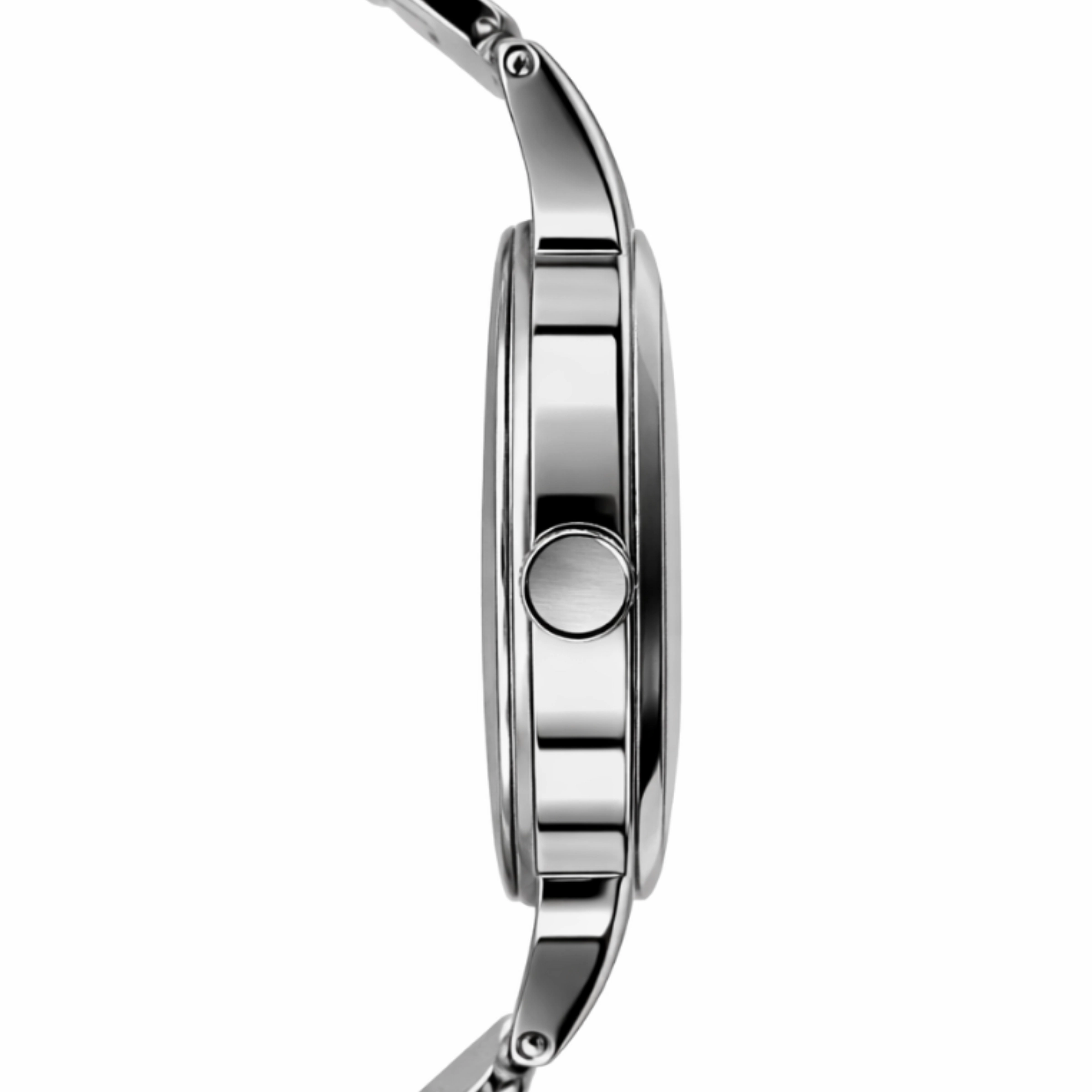 ECSTATIC - Steel look, Metal case, metal band , White dial, Women's watch
