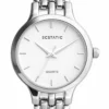 ECSTATIC - Steel look, Metal case, metal band , White dial, Women's watch