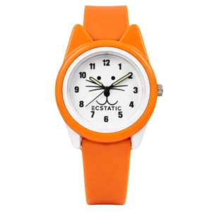 ECSTATIC – Cat Design, Fibre Case, Fibre Strap, White Dial, Kid Watch