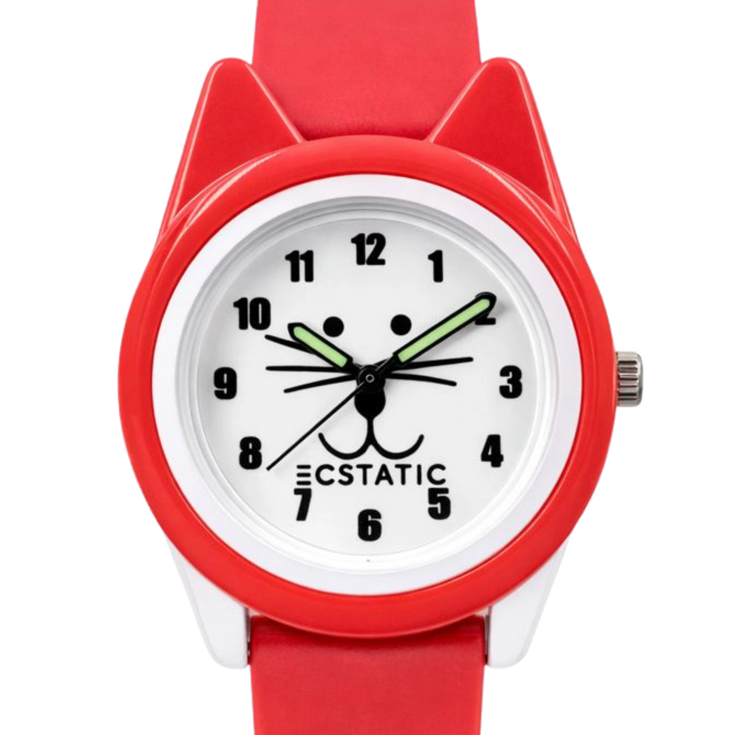 ECSTATIC – Cat Design, Fibre Case, Fibre Strap, White Dial, Kids Watch
