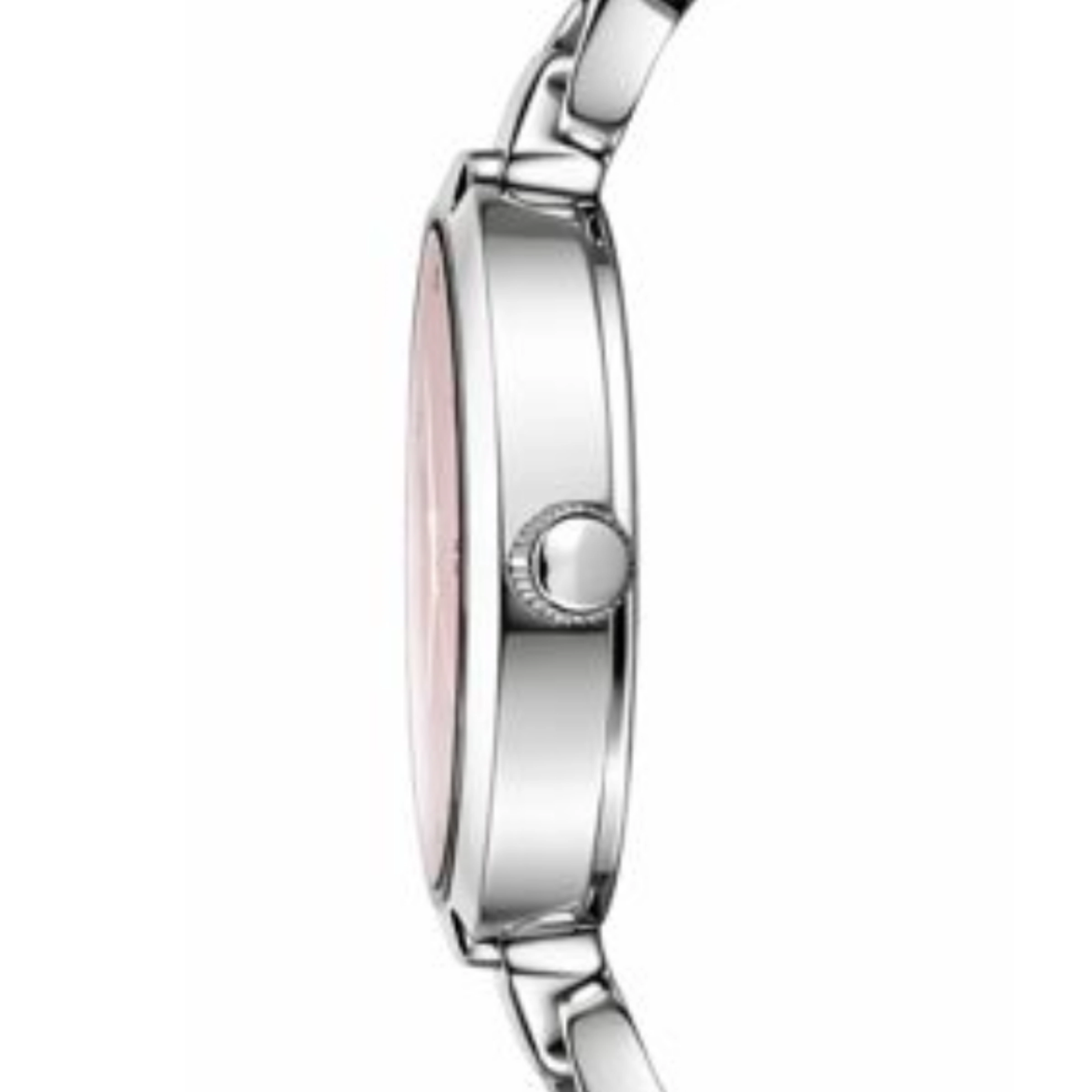 ECSTATIC - Steel look, Metal case, metal band, Pink dial, Women's watch