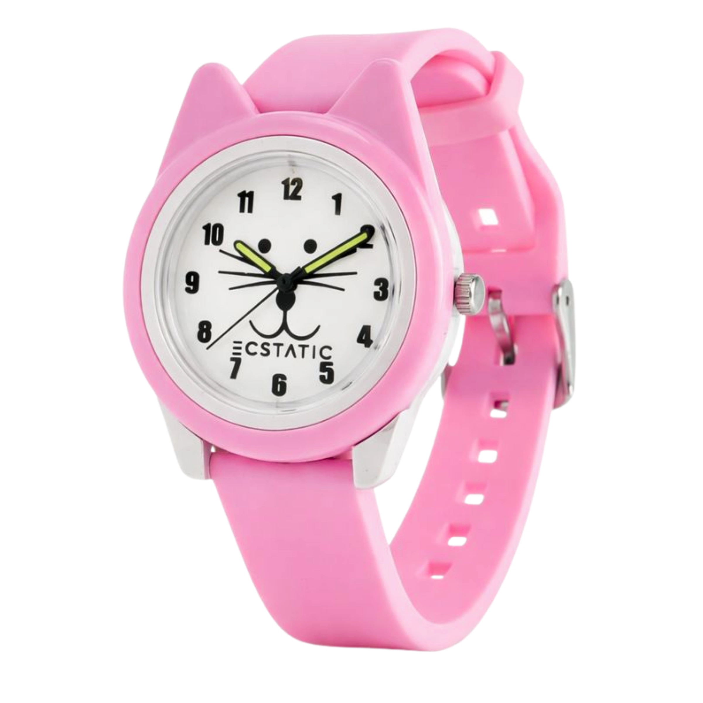 ECSTATIC – Cat Design, Fibre Case, Fibre Strap, White Dial, Kids Watch