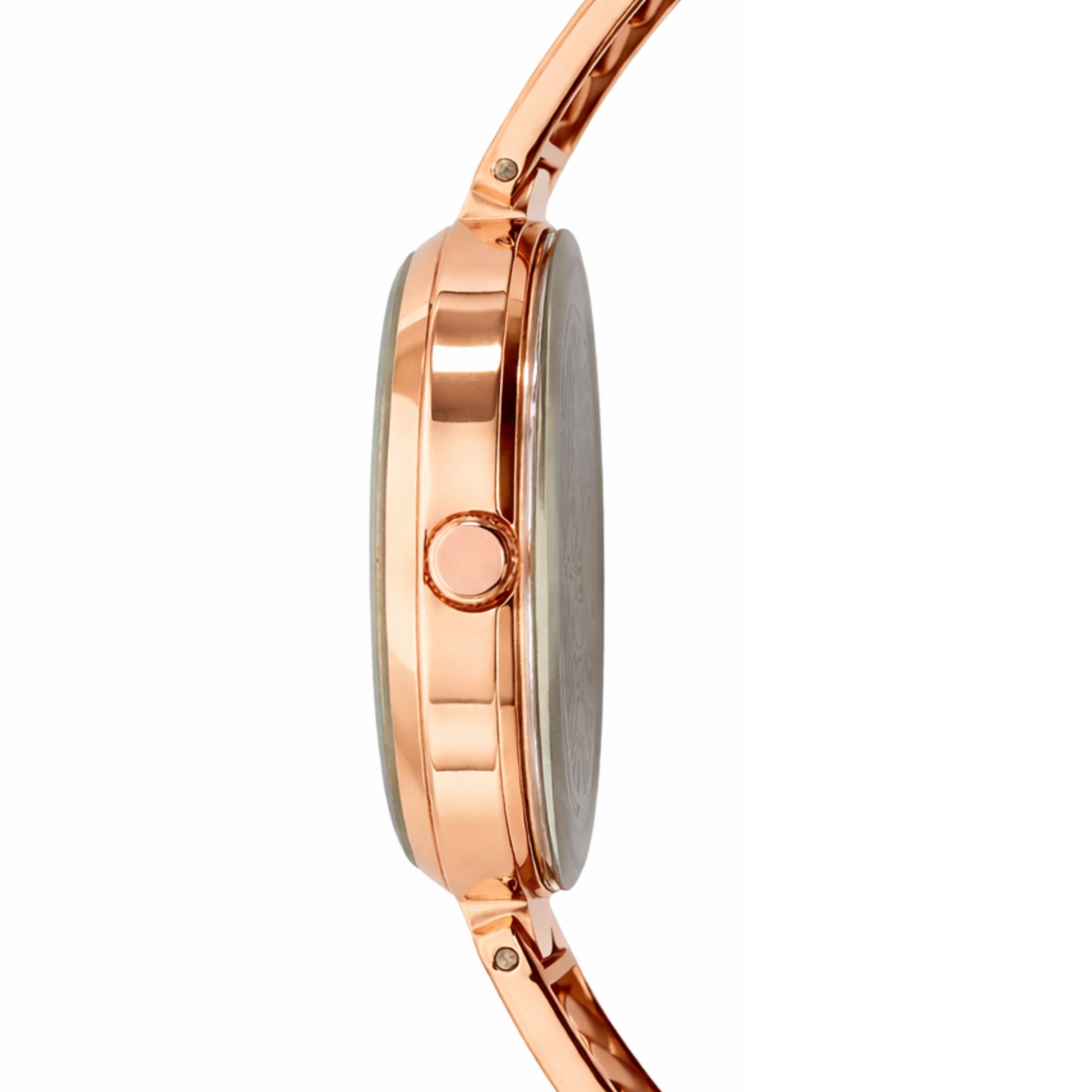 ECSTATIC - Rose gold plated, Metal case, metal band , Blue dial, Women's watch