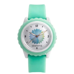 ECSTATIC – Flower Design, Fibre Case, Fibre Strap, White Dial, Kids Watch