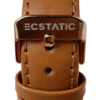 ECSTATIC - Gold plated, Metal case, Genuine Tan leather, Blue dial, Men's watch