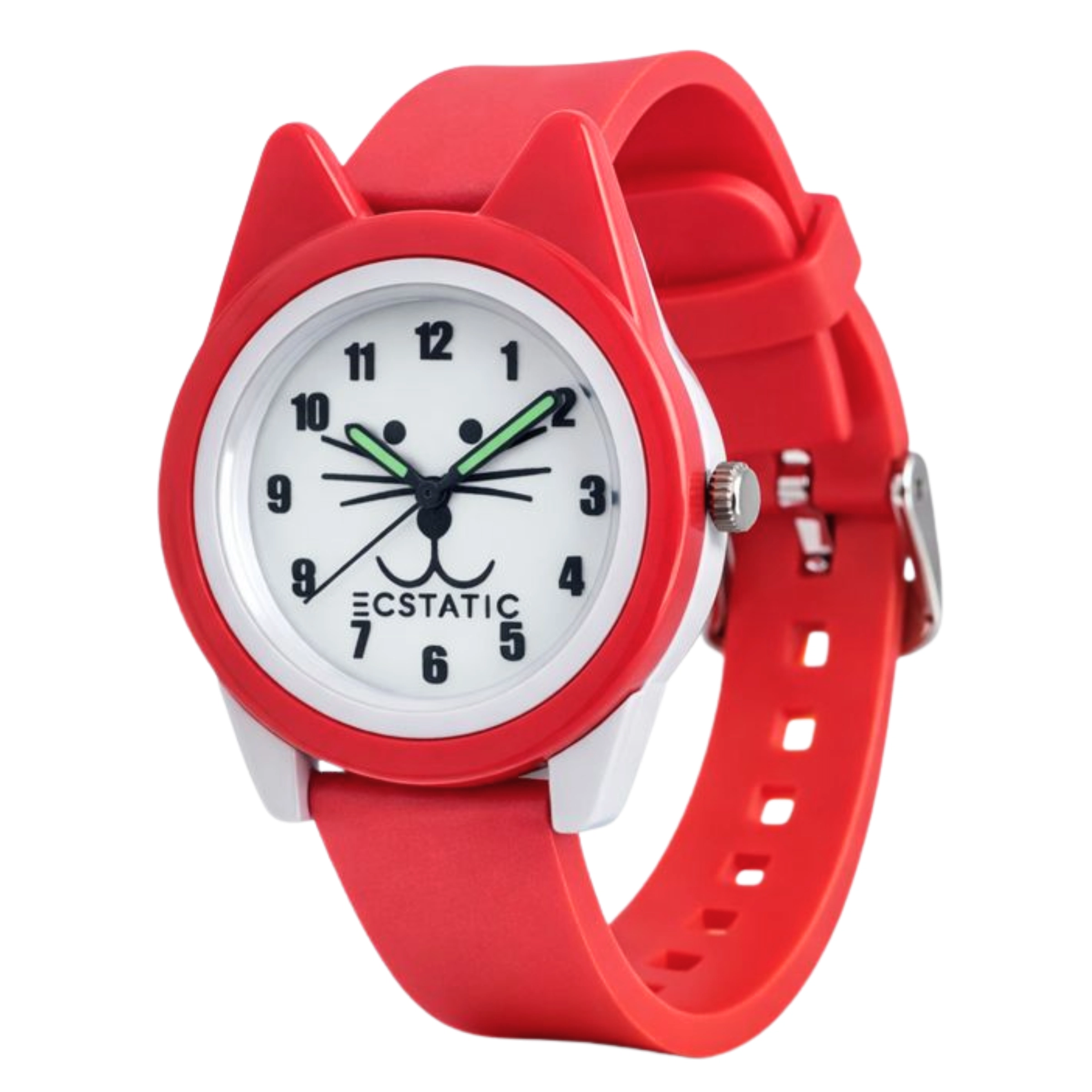 ECSTATIC – Cat Design, Fibre Case, Fibre Strap, White Dial, Kids Watch