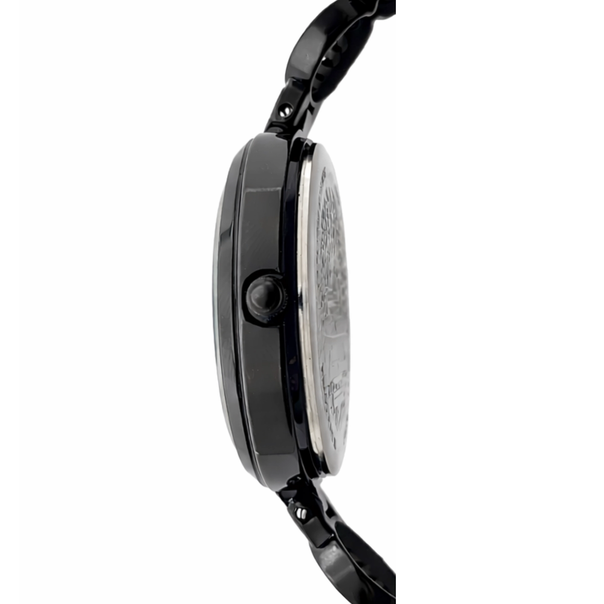 ECSTATIC - Black colour, Metal case, metal band ,  Blue dial, Women's watch