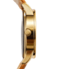 ECSTATIC - Gold plated, Metal case, Genuine Tan leather with croco pattern, White dial, Day and date, Men's watch