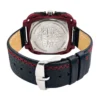 ECSTATIC Quartz Analog Square Dial Red Case & Black Leather Strap Watch for Men