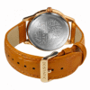ECSTATIC - Gold plated, Metal case, Genuine Tan leather with croco pattern, White dial, Day and date, Men's watch