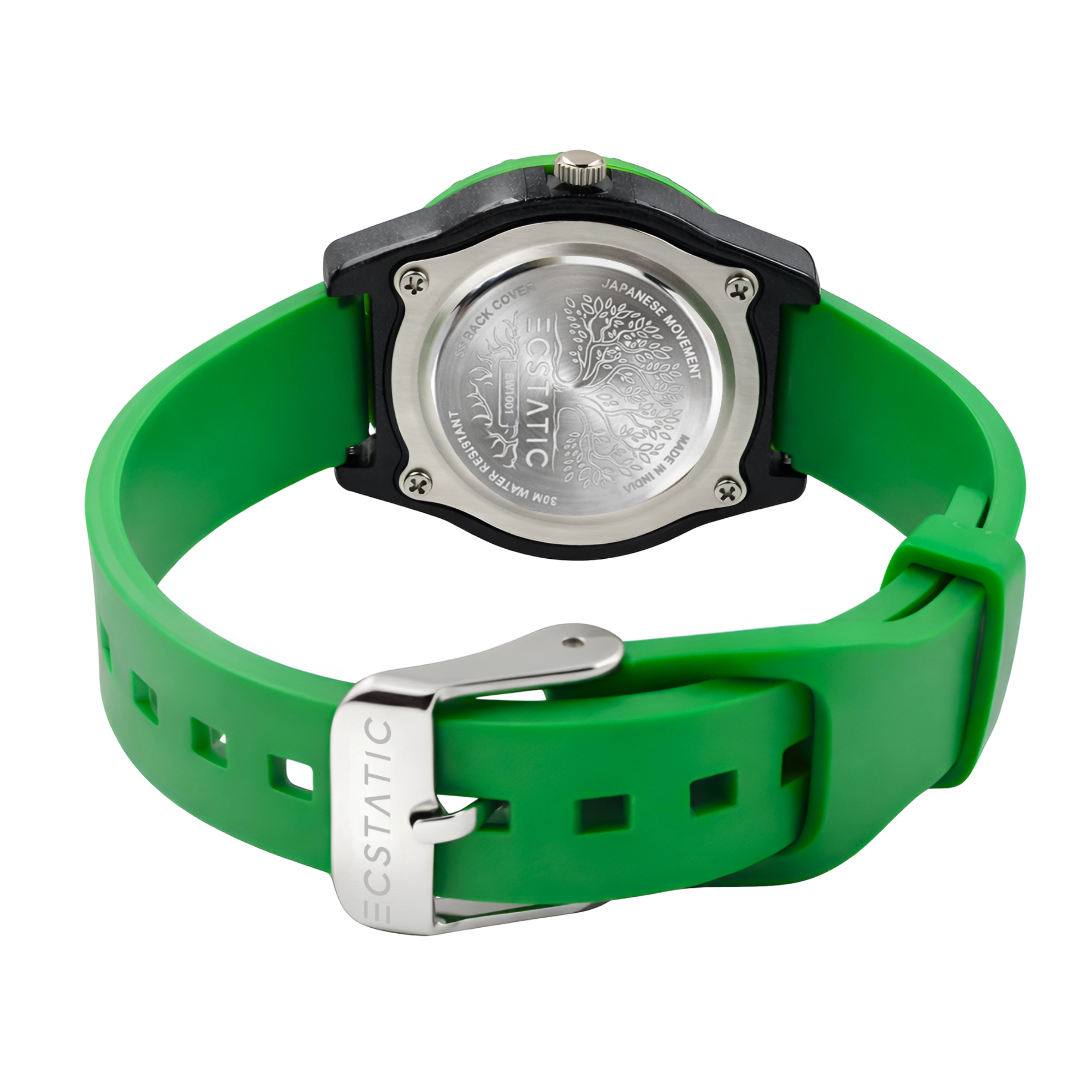 ECSTATIC-Bar Design, Fibre Case, Fibre Strap, Black Dial, Kids Watch