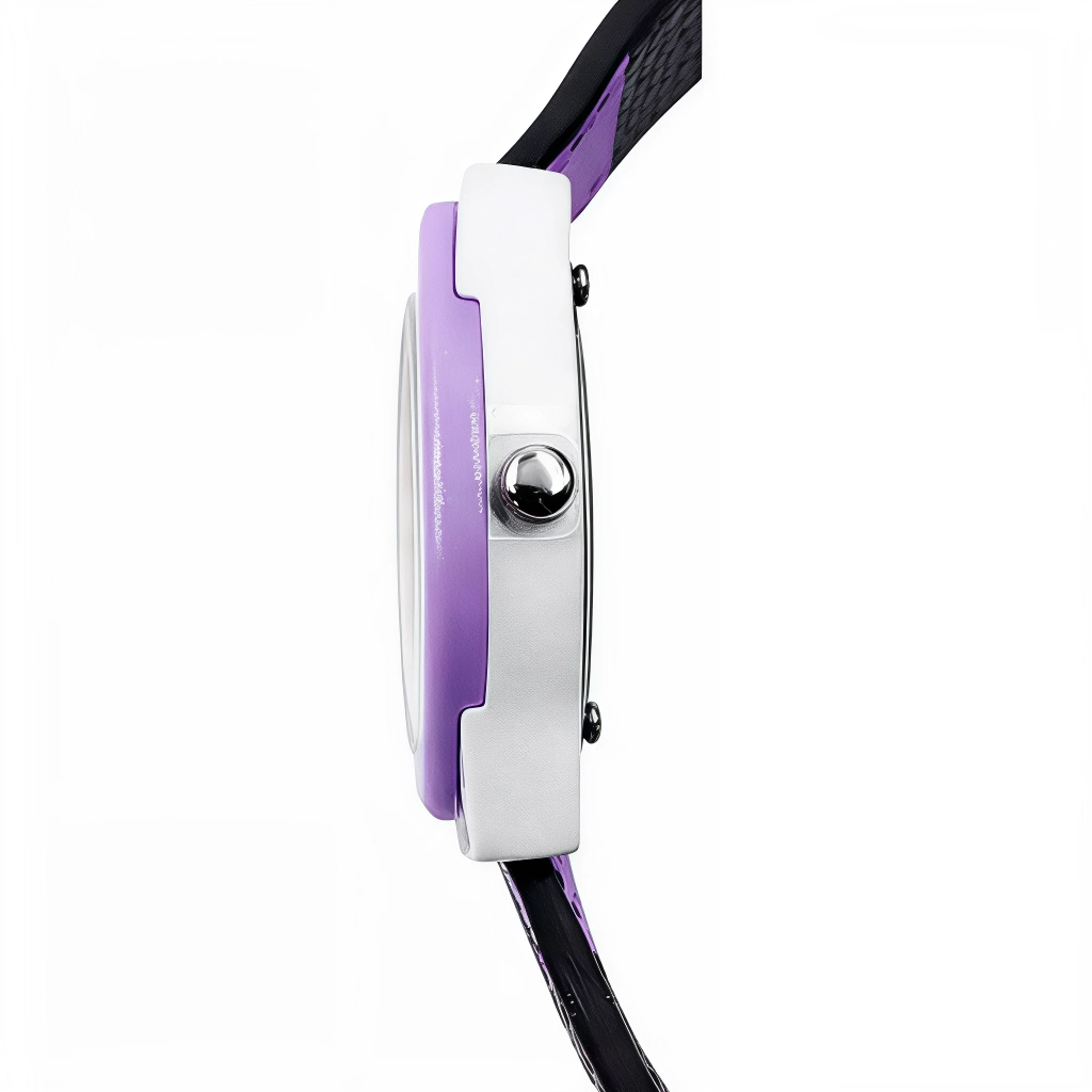 ECSTATIC – Diamond Design, Fibre Case, Leather Strap, White Dial, Kids Watch