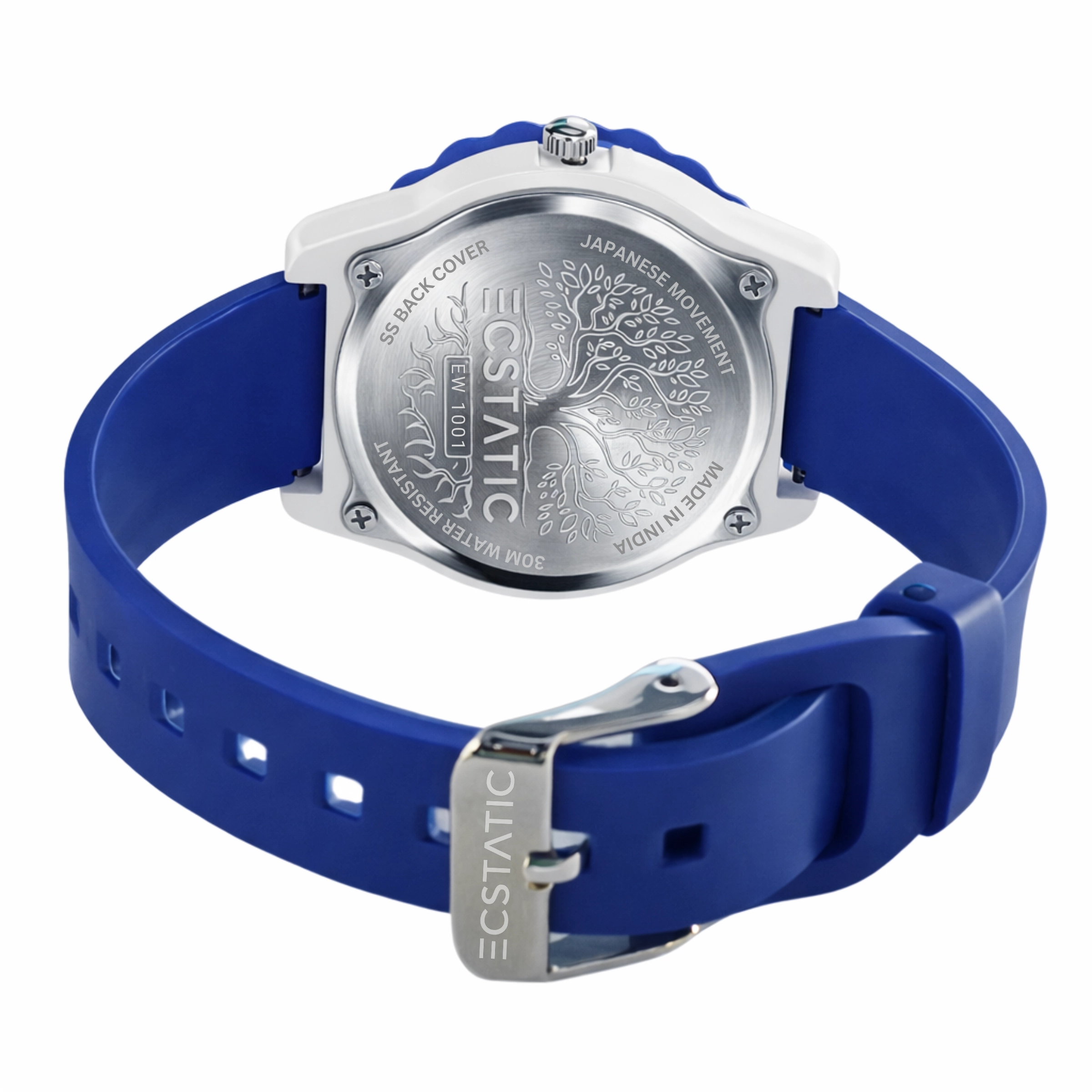 ECSTATIC – Flower Design, Fibre Case, Fibre Strap, White Dial, Kids Watch