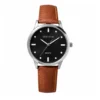 ECSTATIC - Gun plated, Metal case, Genuine Tan leather, Grey dial, Men's watch