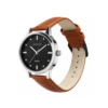 ECSTATIC - Gun plated, Metal case, Genuine Tan leather, Grey dial, Men's watch