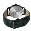 ECSTATIC - Steel look, Metal case, Genuine Green colour leather strap, Green dial, Day & date, Men's watch