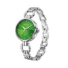 ECSTATIC - Steel look, Metal case, metal band ,  Green dial, Women's watch
