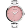 ECSTATIC - Steel look, Metal case, metal band, Pink dial, Women's watch