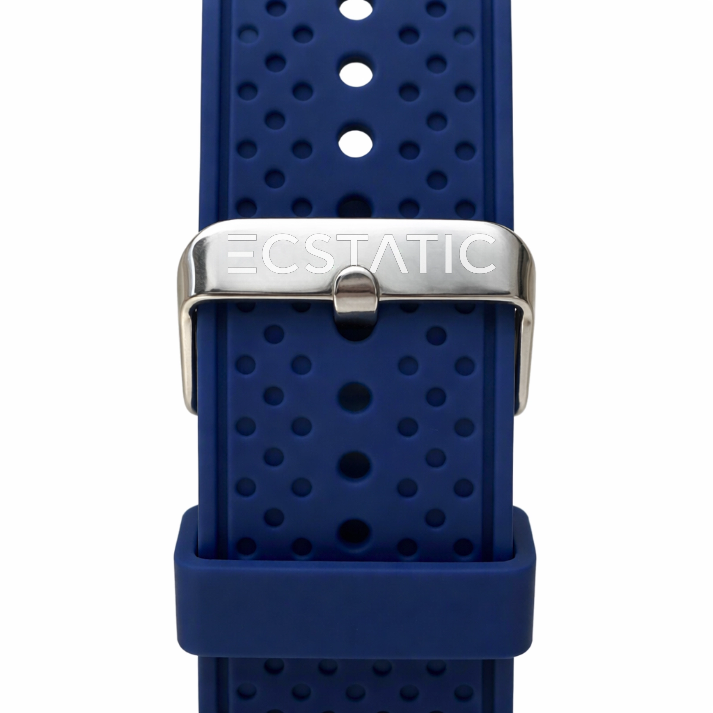 ECSTATIC – Quartz Analog Square Fibre blue Case, Silicon Strap, Men's Watch