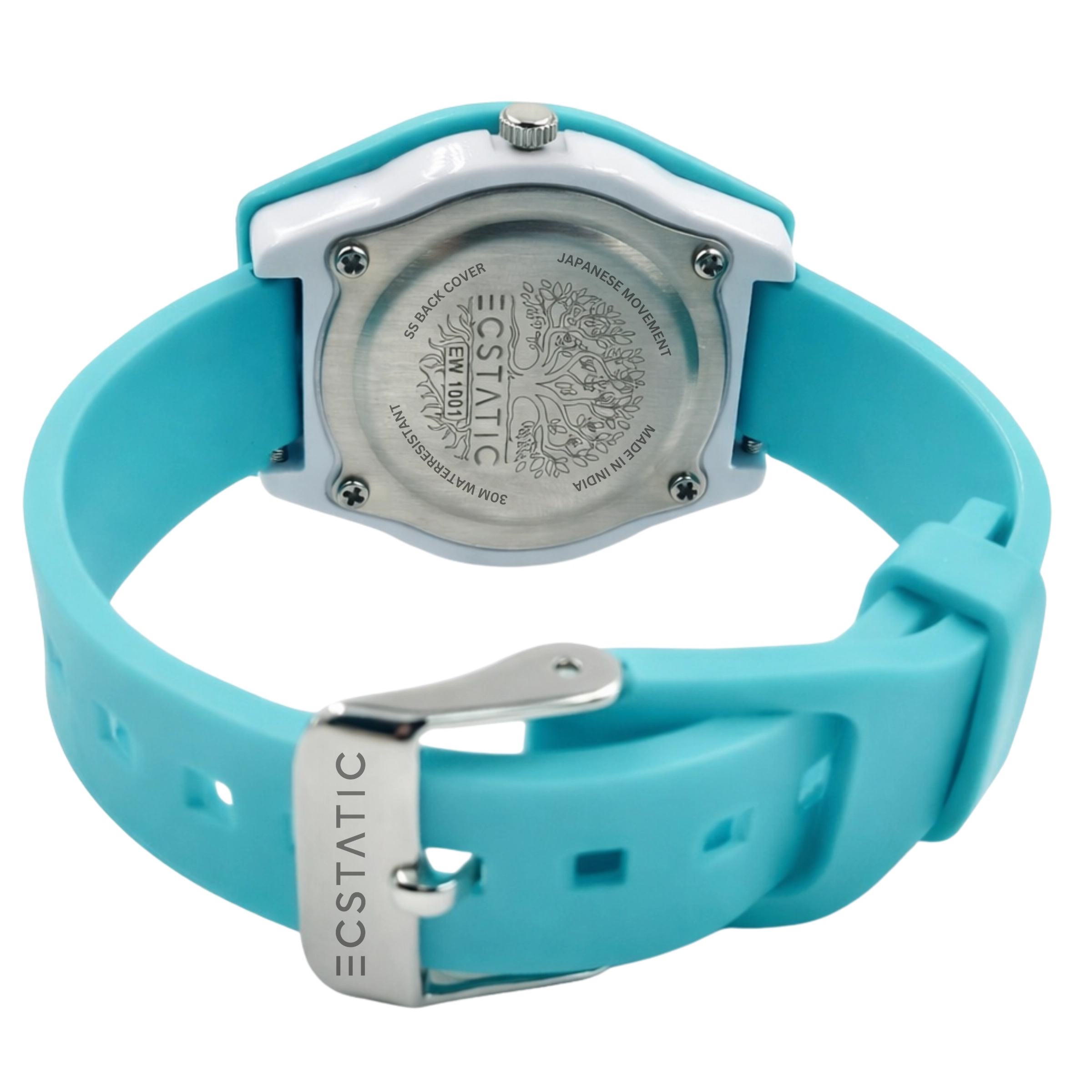 ECSTATIC – Tonneau Design, Fibre Case, Fibre Strap, White Dial, Kids Watch