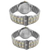 2 ECSTATIC - Bi-colour plated, Metal case, Metal band, Silver white dial, Couple Watch