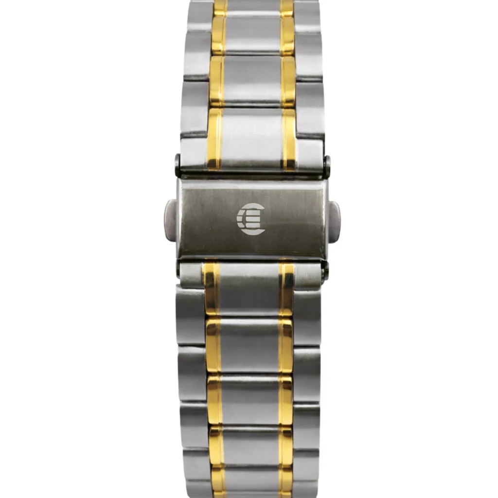 3-1-1024x1024-2.webp ECSTATIC - Bi-colour plated, Metal case, Metal band, Silver white dial, Couple Watch