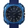 ECSTATIC – Quartz Analog Square Fibre blue Case, Silicon Strap, Men's Watch