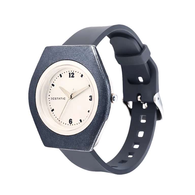 ECSTATIC – Tonneau Design, Fibre Case, Fibre Strap, White Dial, Kids Watch