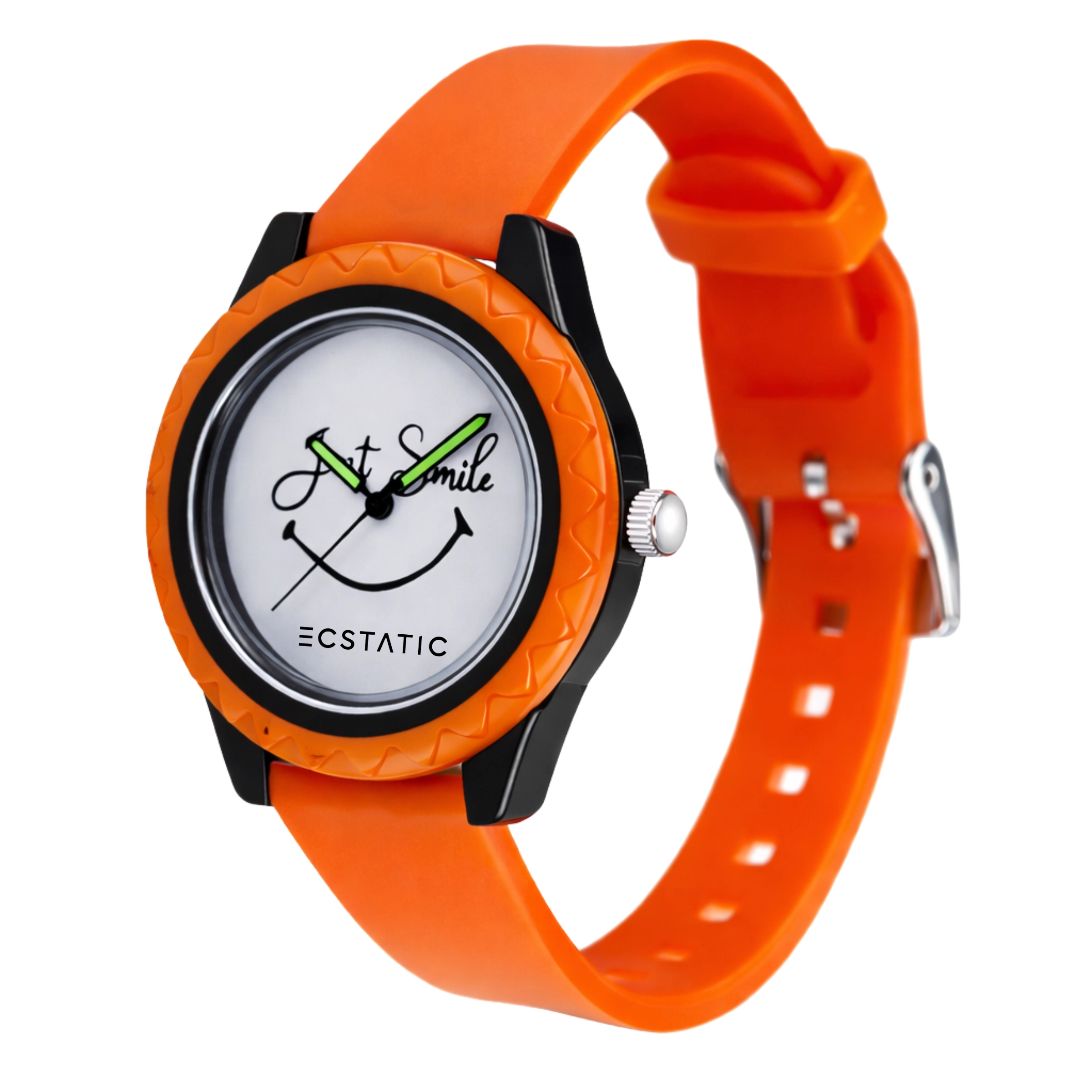 ECSTATIC – Aadhavan Design, Fibre Case, Fibre Strap, White Dial, Kids Watch