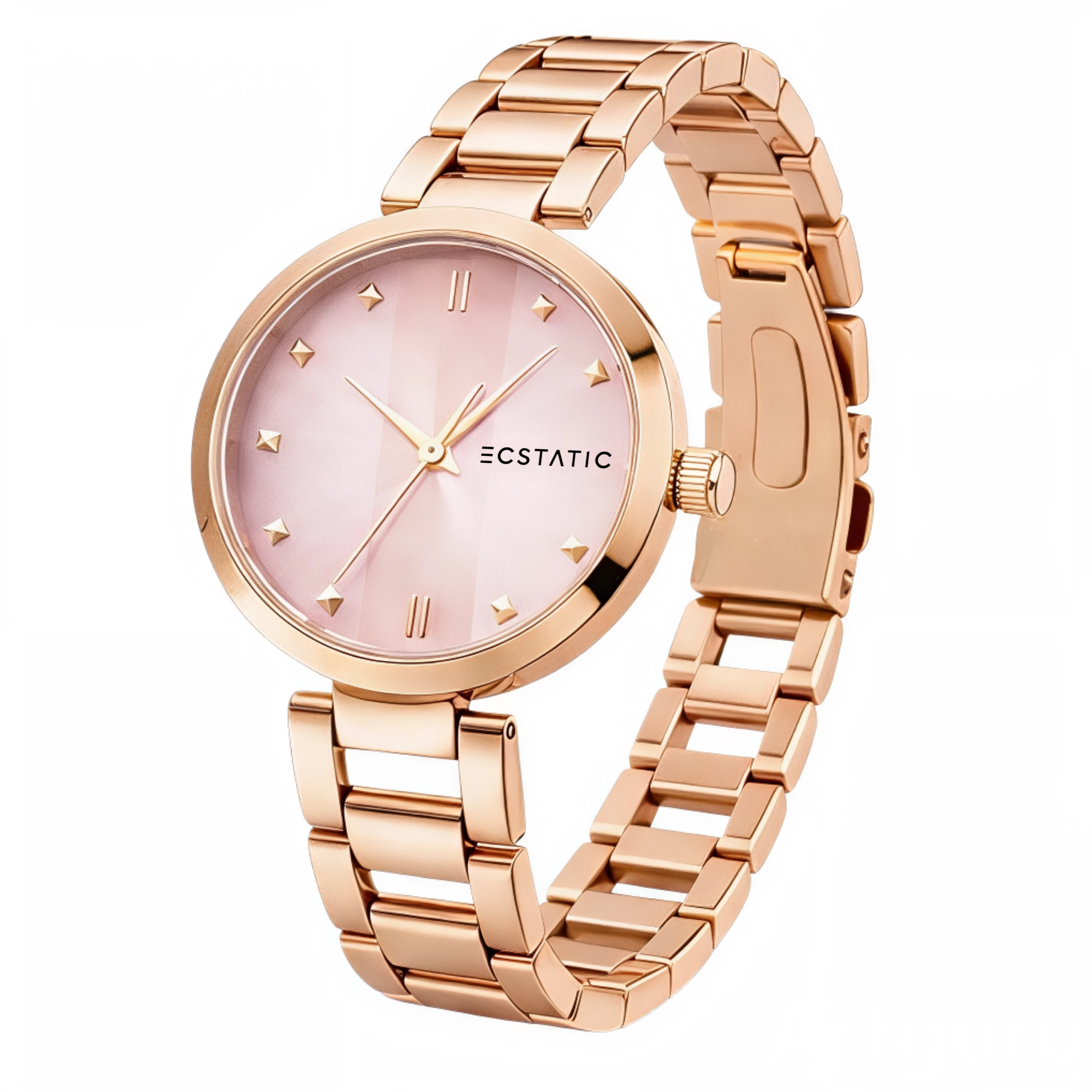 ECSTATIC – Rosegold Plated, Metal Case, Metal Band, Rosegold Dial, Women’s Watch