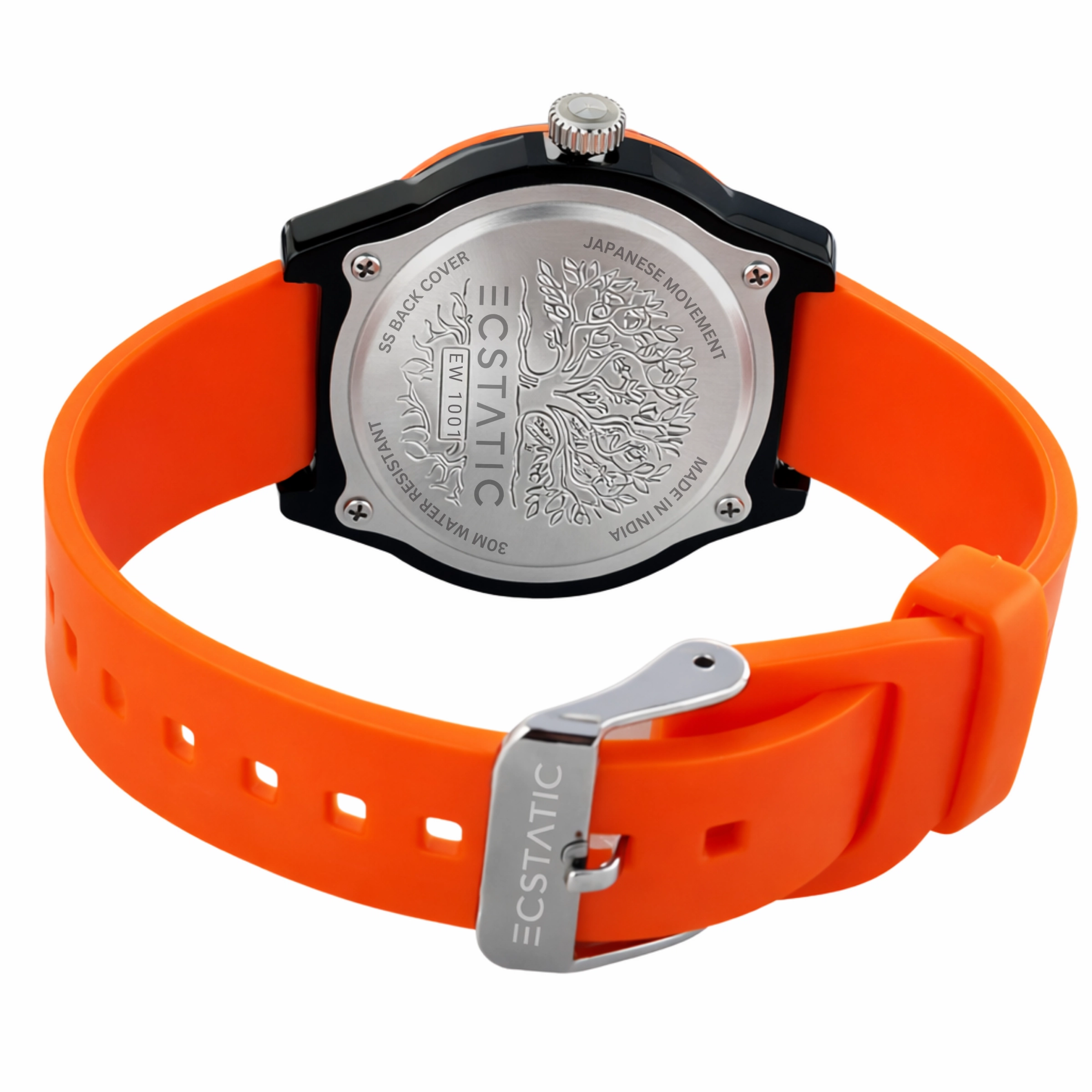 ECSTATIC – Aadhavan Design, Fibre Case, Fibre Strap, White Dial, Kids Watch