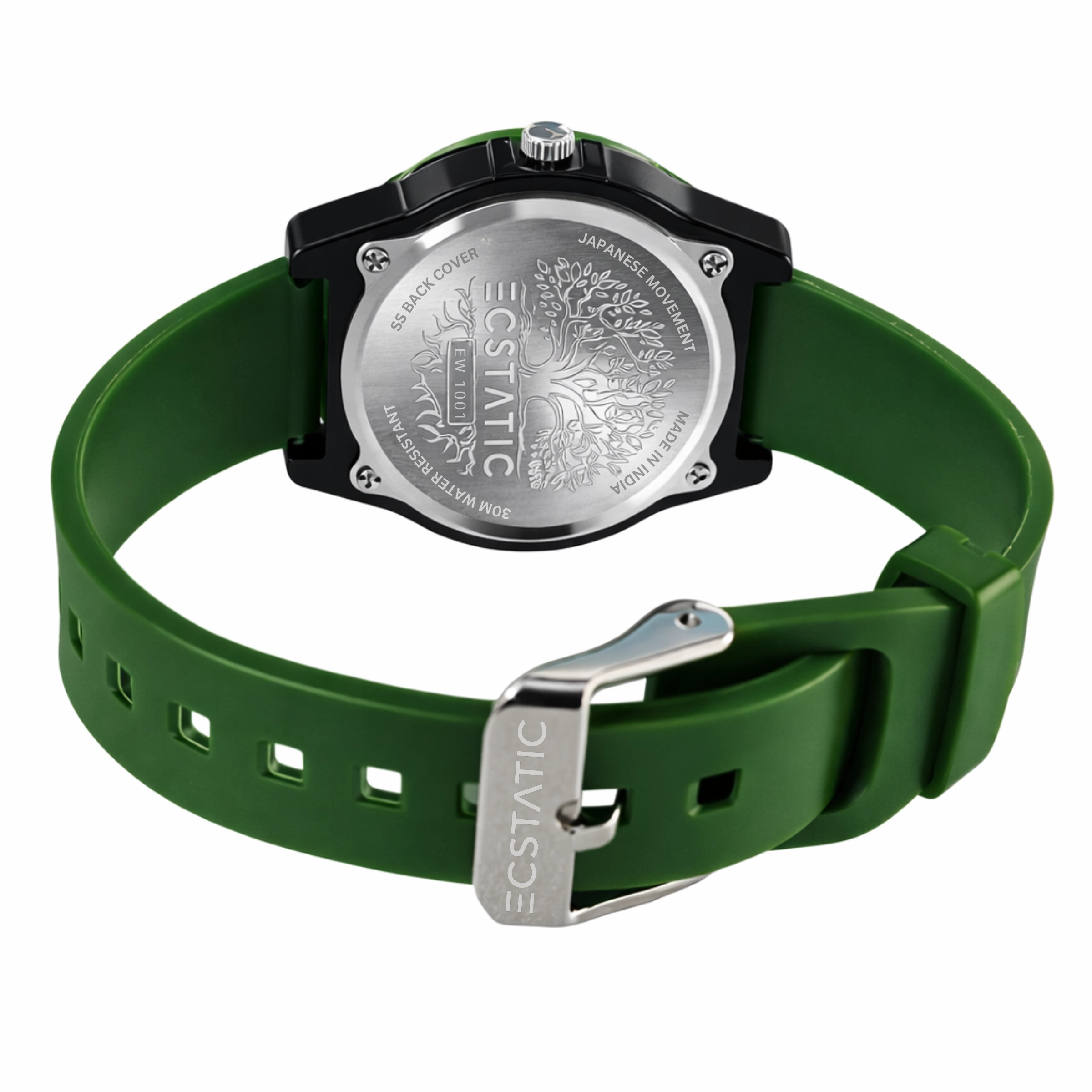 ECSTATIC – Aadhavan Design, Fibre Case, Fibre Strap, White Dial, Kids Watch