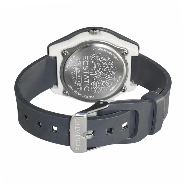 ECSTATIC – Tonneau Design, Fibre Case, Fibre Strap, White Dial, Kids Watch