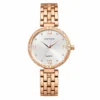 ECSTATIC – Round Design, Rose Gold Case, Metal Strap, White Dial Women’s Watch