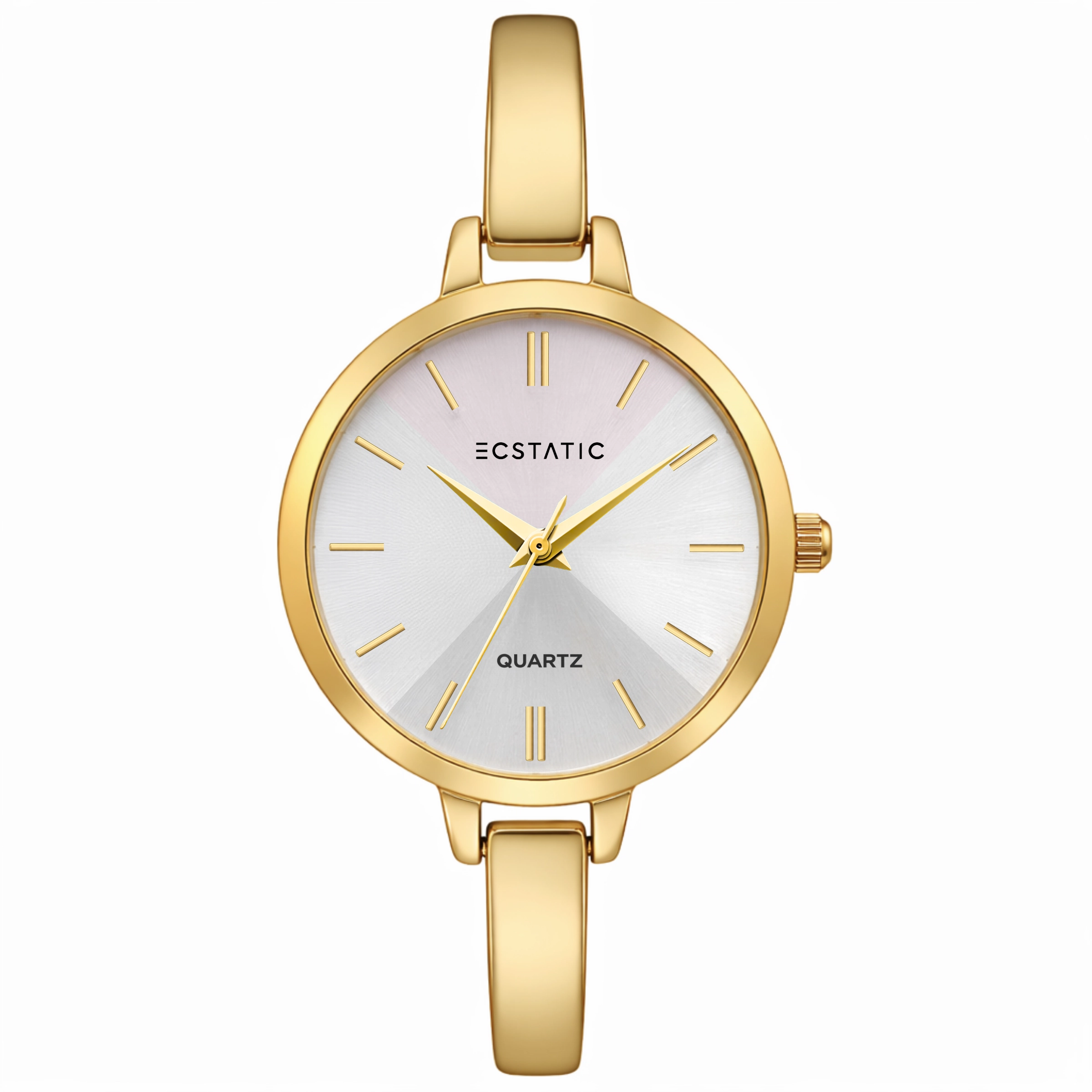 ECSTATIC – Kada Design, Gold Case, Metal Strap, White Dial Women’s Watch