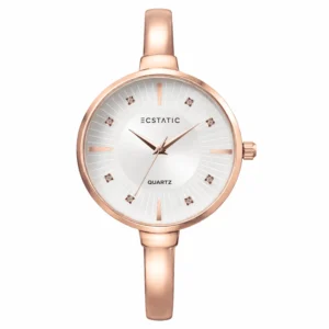ECSTATIC – Kada Design, Gold Case, Metal Strap, White Dial Women’s Watch