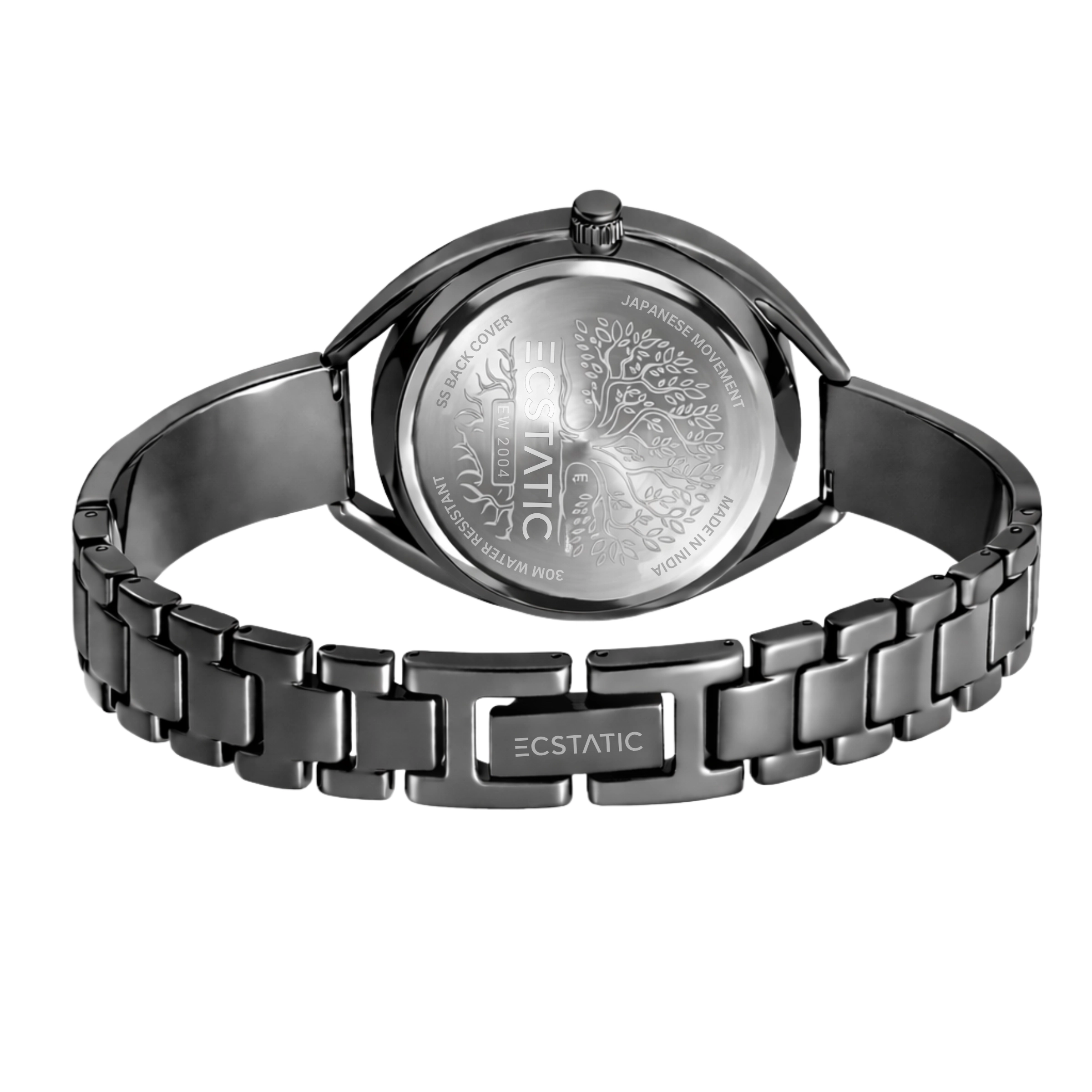 2 ECSTATIC – Round Design, Antique Colour Case, Metal Strap, Gold Dial Women’s Watch