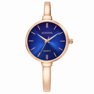 ECSTATIC – Kada Design, Rose Gold Case, Metal Strap, Blue Dial Women’s Watch